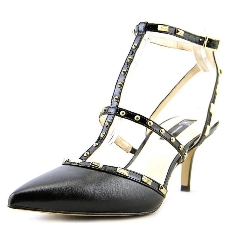 INC Carma  women studded kittem heels pumps Size 11 BLK New